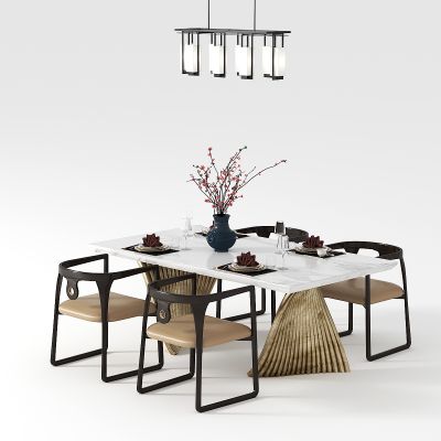 新中式餐桌椅组合