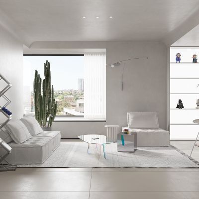 现代客餐厅，沙发茶几组合，餐桌椅组合