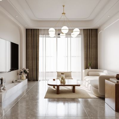 现代客餐厅，沙发茶几组合，餐桌椅组合