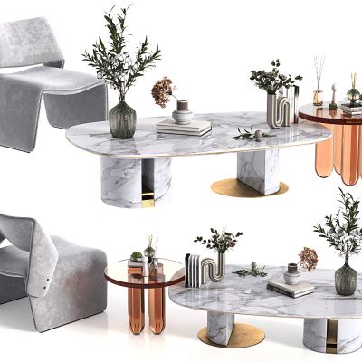 现代沙发茶几组合，子母茶几