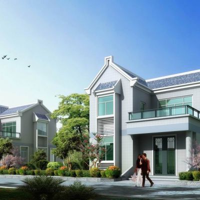 别墅建筑图，立面图，效果图