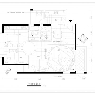 益田花园两套样板房设计装修施工图