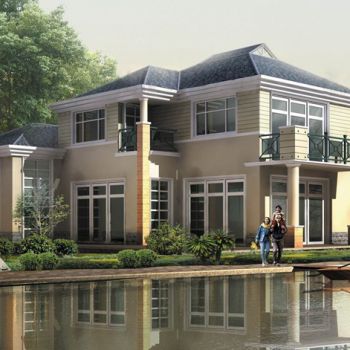 别墅建筑图，立面图，效果图