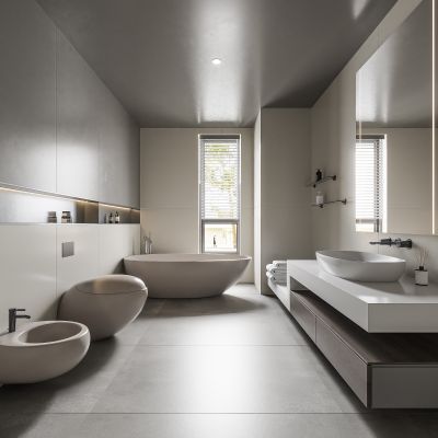  现代卫生间 马桶 浴室柜 洗脸盆 浴缸 坐便器 卫生间摆件