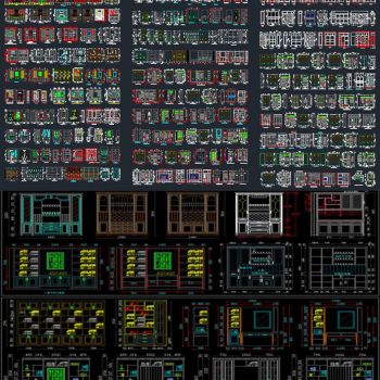 全屋定制酒柜书柜鞋柜衣柜CAD