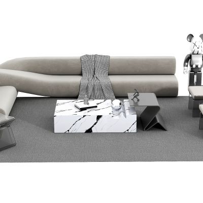 现代沙发茶几组合，亚克力凳椅