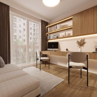 现代书房，原木书房，书房