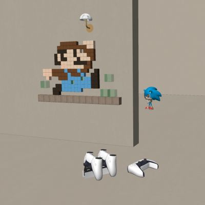 现代超级玛丽墙饰