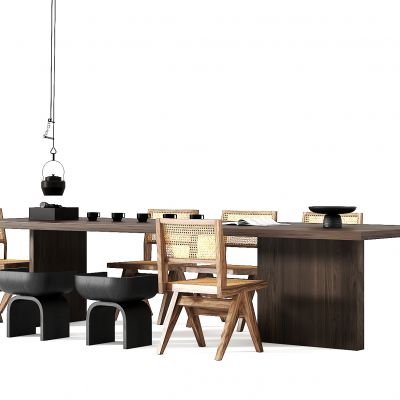 侘寂风茶桌椅组合