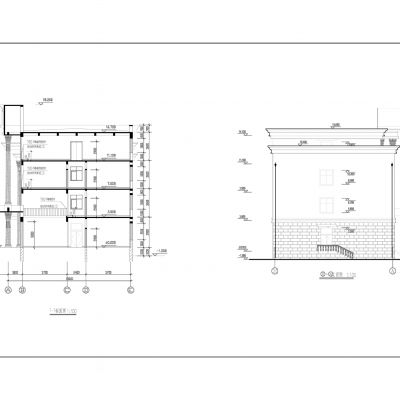 四层办公楼建筑施工图CAD施工图