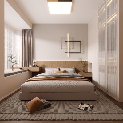 现代卧室，卧室