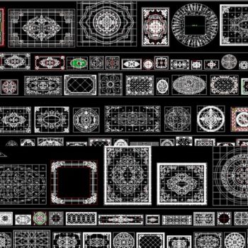 大理石水刀拼花图案中式法式欧式花纹地拼cad