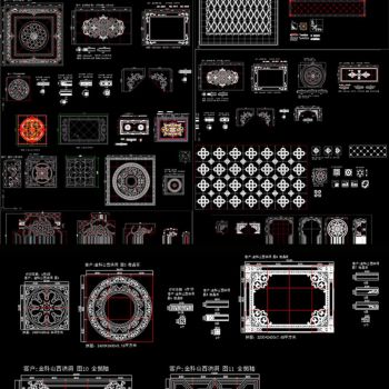 地面拼花石材拼花腰线CAD