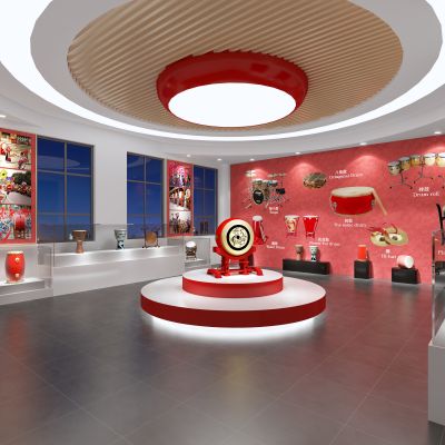 学校鼓文化展厅 音乐教室 文化展厅 鼓文化室 乐器室 乐器展厅