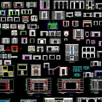 背景墙cad图罗马柱大理石背景墙