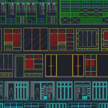衣柜衣帽间鞋柜衣帽柜cad