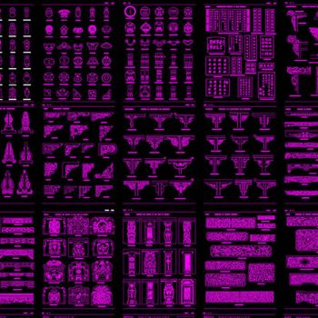 中式古典明清风格雕花CAD图
