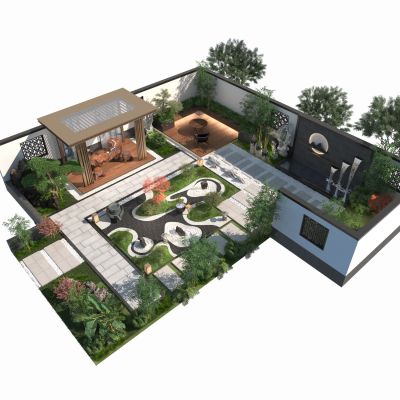 新中式别墅庭院