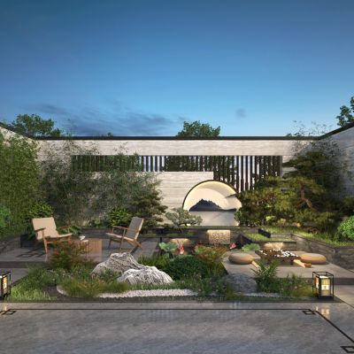 新中式别墅庭院景观