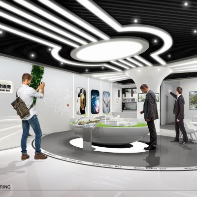 城市展厅项目CAD施工图+效果图+物料单