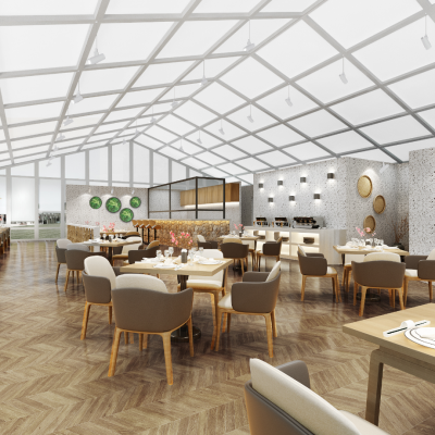 食堂和超市项目CAD施工图+效果图+物料单