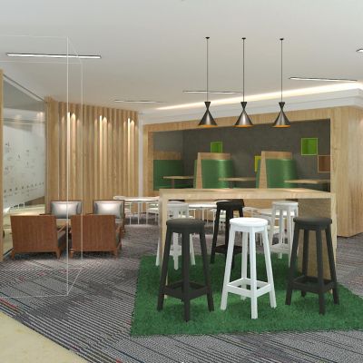 教育机构和办公空间CAD施工图+效果图+物料单