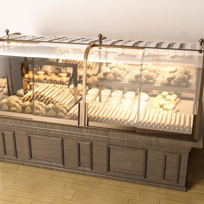现代面包展示柜_玻璃熟食柜