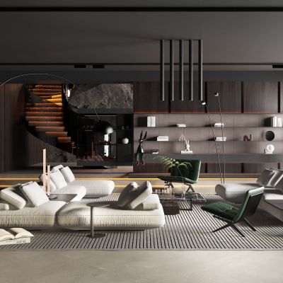 现代风格的客厅