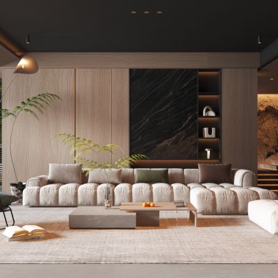 现代风格的客厅