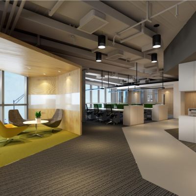 教育机构和办公空间CAD施工图+效果图+物料单