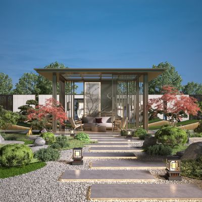 新中式别墅庭院景观