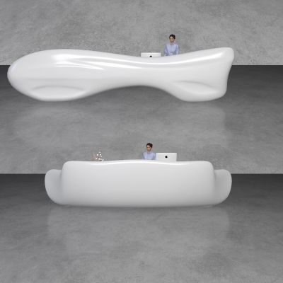 现代公司前台 接待台 异形前台