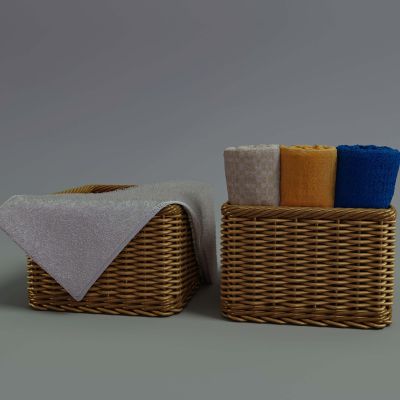 卫生间藤编织收纳筐