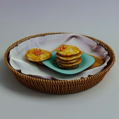 厨房食物藤编织收纳筐