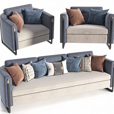 新中式三人沙发，单人沙发，洽谈沙发，接待沙发，布艺沙发，懒人沙发，沙发