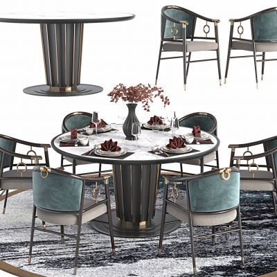 新中式餐桌椅，餐桌，餐椅，圆形餐桌，围椅，圈椅，书椅，洽谈桌，洽谈椅