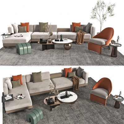 现代沙发 茶几 休闲椅 饰品 摆件