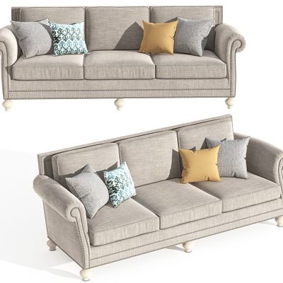 美式轻奢三人沙发，沙发，客厅沙发，抱枕，布艺沙发，皮质沙发，休闲沙发