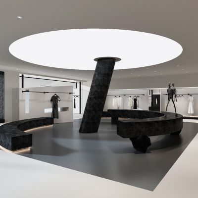 现代黑色高档服装店