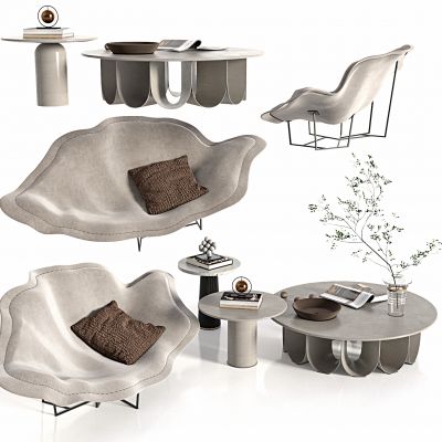 现代侘寂沙发茶几组合，沙发，单人沙发，双人沙发，异型沙发，茶几，组合茶几