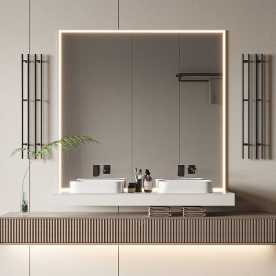 现代双盆洗手台 洗手盆