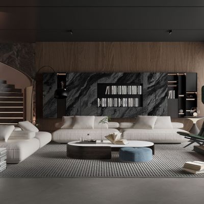 现代风格的客厅