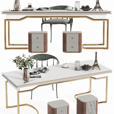 现代轻奢办公桌椅，办公桌，办公椅，书桌，书椅，写字桌，写字椅，书画桌