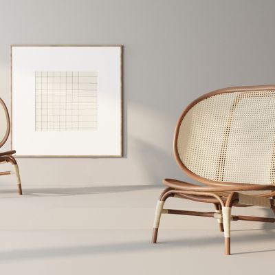 北欧藤编休闲椅子