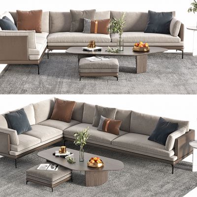 现代沙发茶几组合，组合沙发，布艺沙发，多人沙发，客厅沙发，茶几，组合茶几