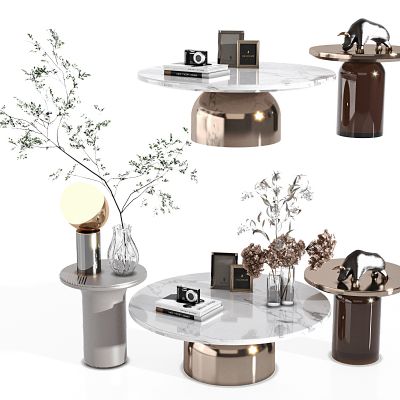 现代子母茶几，茶几，客厅茶几，圆茶几，边几，角几，客厅茶几，饰品，摆件