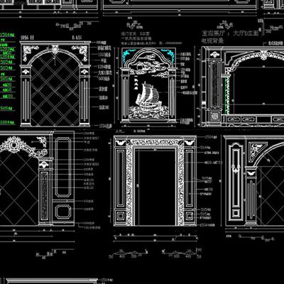 大理石背景墙CAD