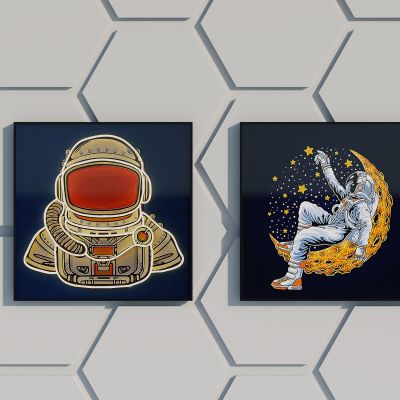 现代简约宇航员装饰画挂画