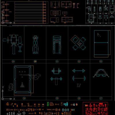 健身器材cad平面素材
