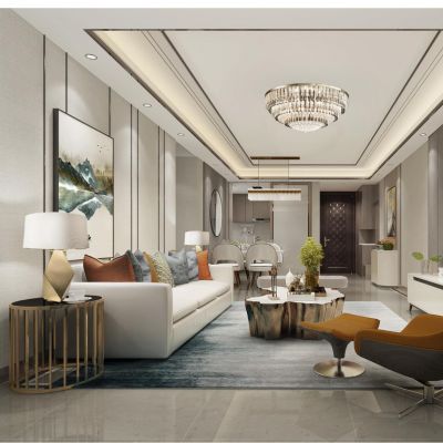 06_现代港式风格120户型项目CAD家装施工图+效果图